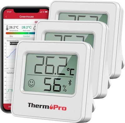 TempPro Bluetooth Thermometer Hygrometer 80m App Steuerung