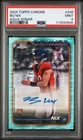 2024 Topps Chrome Bo Nix #RA-BNI Rookie Auto Aqua Sonar Refractor /199 - PSA 9