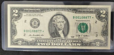 #ad #ad 2009 $2 Bill Series Star Note The Is Printed wrinkled ErrorLow Serial Numbers $50.00