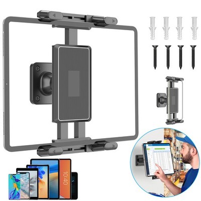 Tablet Phone Wall Mount Holder 360°Rotation for 4.7-12.9'' iPad Galaxy Tab iPhone