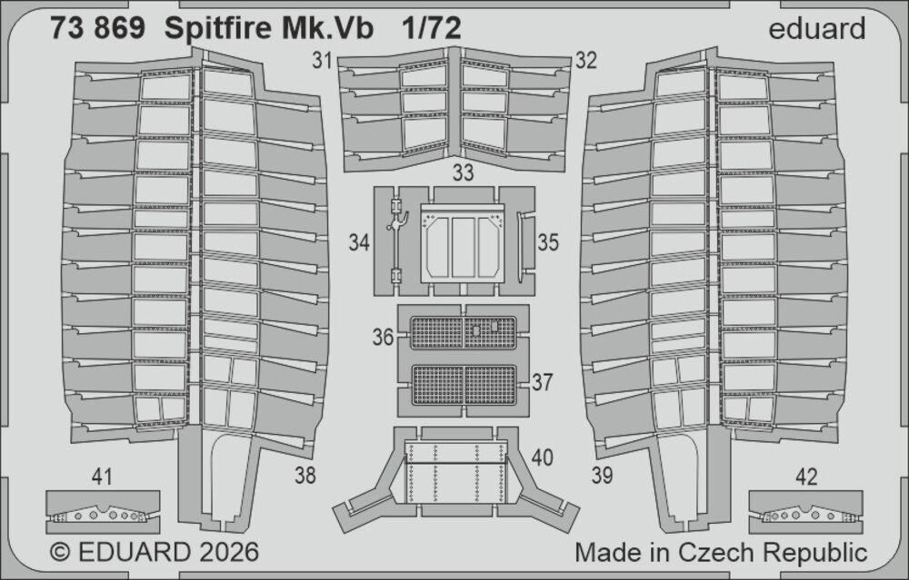 Eduard Accessories 73869 1:72 Spitfire Mk.Vb Detail Set For IBG Models - New