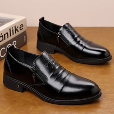 Men's Slip - On Casual Dress Shoes Zipper Closure Business Casual Shoes Daily
