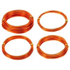 16.4ft Aluminum Wire,4pcs Jewelry Craft Wire 1/1.5/2/2.5mm,Copper Tone