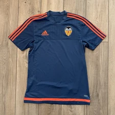 Adidas Valencia 2015-2016 Soccer Jersey Mens Medium Navy Blue Adizero Training