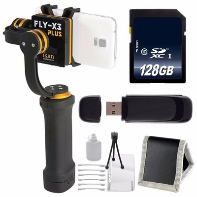 ikan FLY-X3-Plus 3-Axis Smartphone Gimbal Stabilizer with GoPro Mount + 128GB