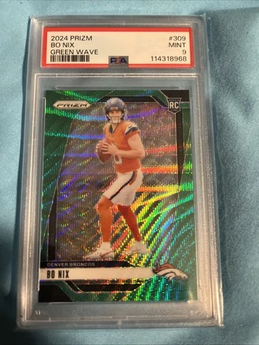 2024 Green Wave Prism Bo Nix Rc PSA 9