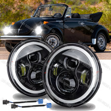 For 1950-1979 Vw Beetle 2pcs 7 Inch Round Led Headlights Hilow Beam Drl Black For 1950-1979 Vw Beetle 2pcs 7 Inch Round Led Headlights Hilow Beam Drl Black
