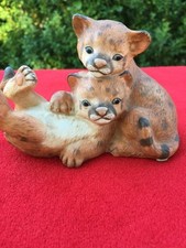 COUGARS Masterpiece Collection HOMCO Curious Cubs Porcelain Figurine ESTATE @