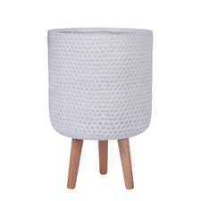 Indoor Plant Pots IDEALIST Honeycomb Style Cylinder Round Flower Pots on Legs