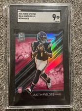 2021 Panini spectra Justin Fields Case Hit Neon Nights Rookie SGC 9 Bears NN-34