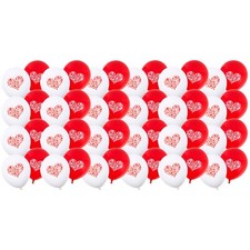 48 x Red & White Valentine's Day / Anniversary / Wedding Balloons - Mini Hearts