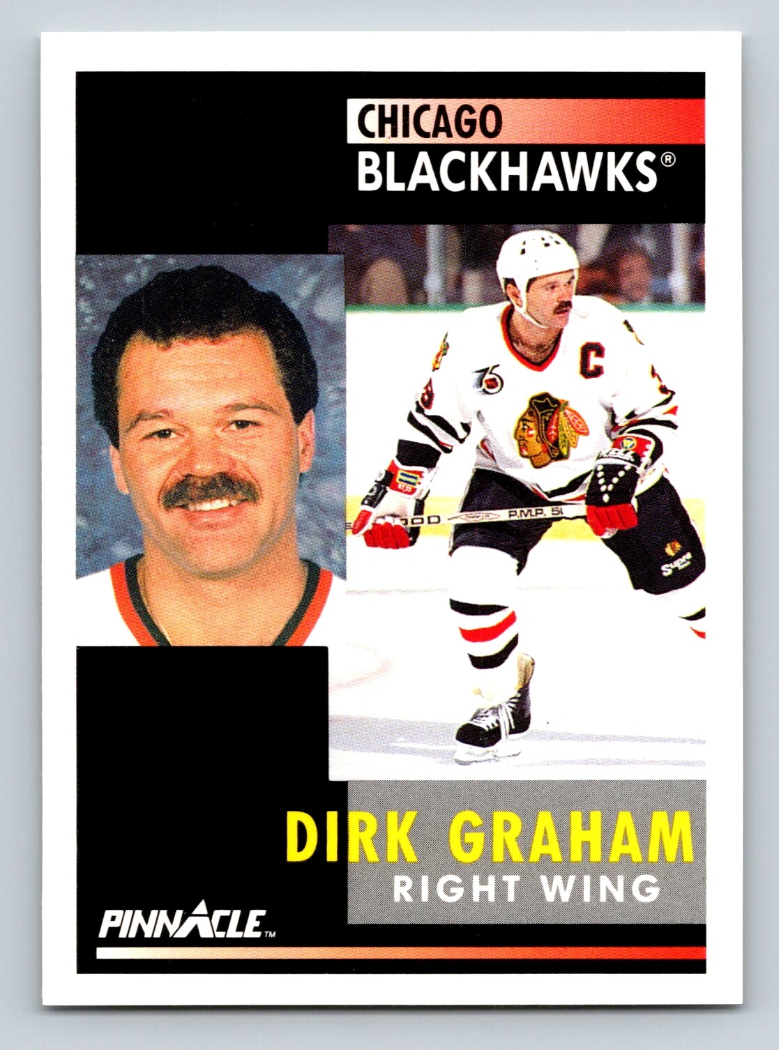 Dirk Graham 1991-92 Pinnacle #261 Chicago Blackhawks