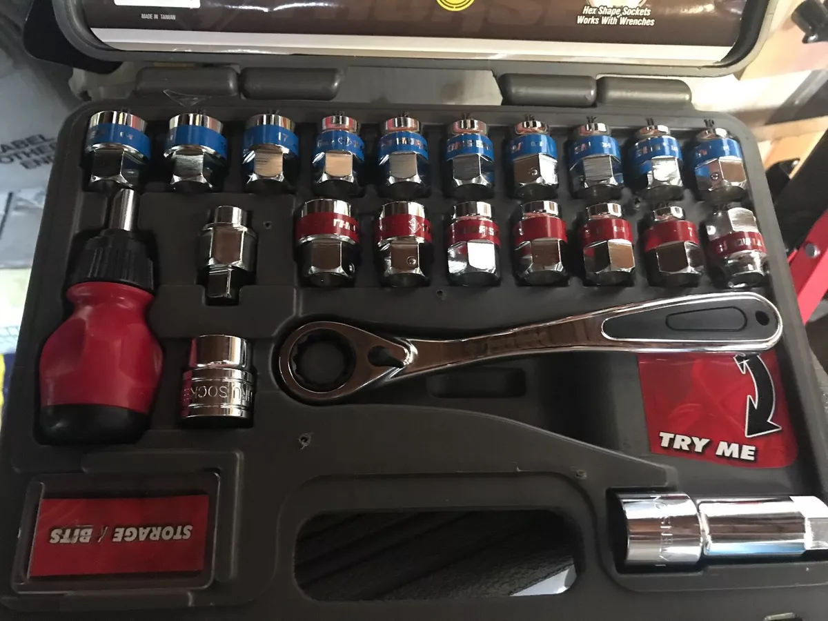 New Thorsen 34 piece E Z ACCESS Socket Set win case 1 4