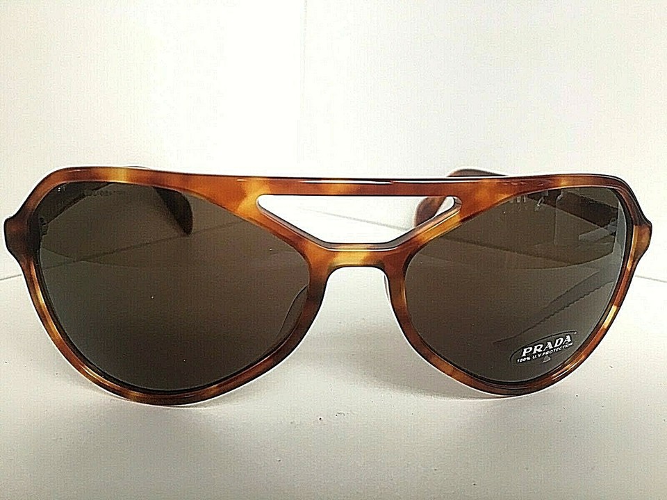 New Prada Men's Aviator Light Havana Dark Green Men's Sunglasses eBay