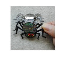 Spider - Black - Insect - Halloween - Pin Brooch - Jewlery