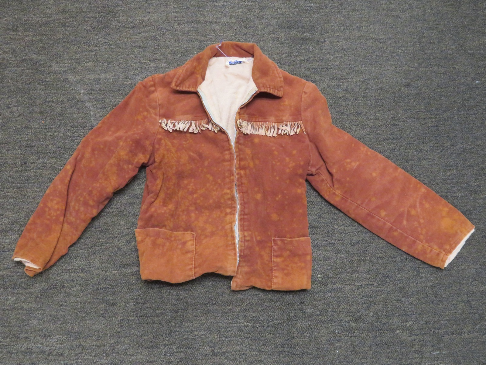 FILA GIACCA DA BAMBINO VINTAGE BROWNE ORIGINALE ROWE TOGS INC. GIACCA CON FRANGE
