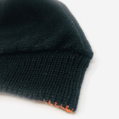 Unbranded Black Orange Wool Knit Beads Winter Cap Unbranded Black Orange Wool Knit Beads Winter Cap 2400-679  main image 3