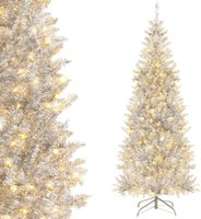 180Cm Bleistift Weihnachtsbaum Christbaum Tannenbaum Mit Led KüNstlich Silber