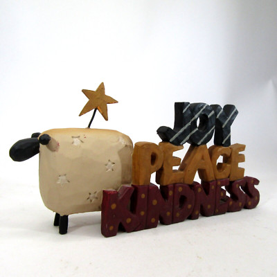 Blossom Bucket B. Lloyd figurine sheep Joy Peace Kindness FOLK ART signed 2006