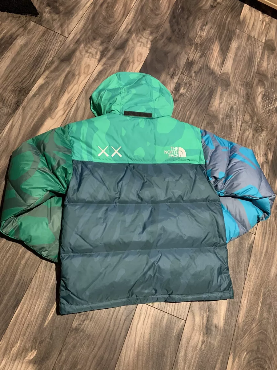 KAWS x The North Face Retro 1996 Nuptse Jacket Safety Green Puffer