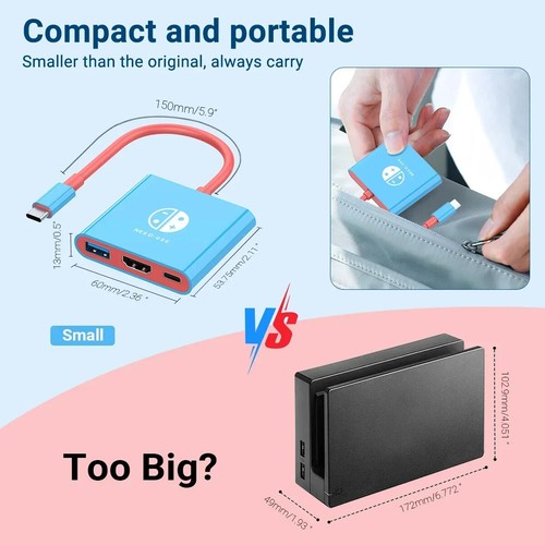 Tragbare Nintendo Switch Dockingstation TYP-C Hub mit HDMI und USB 3.0 - Bild 12 von 26
