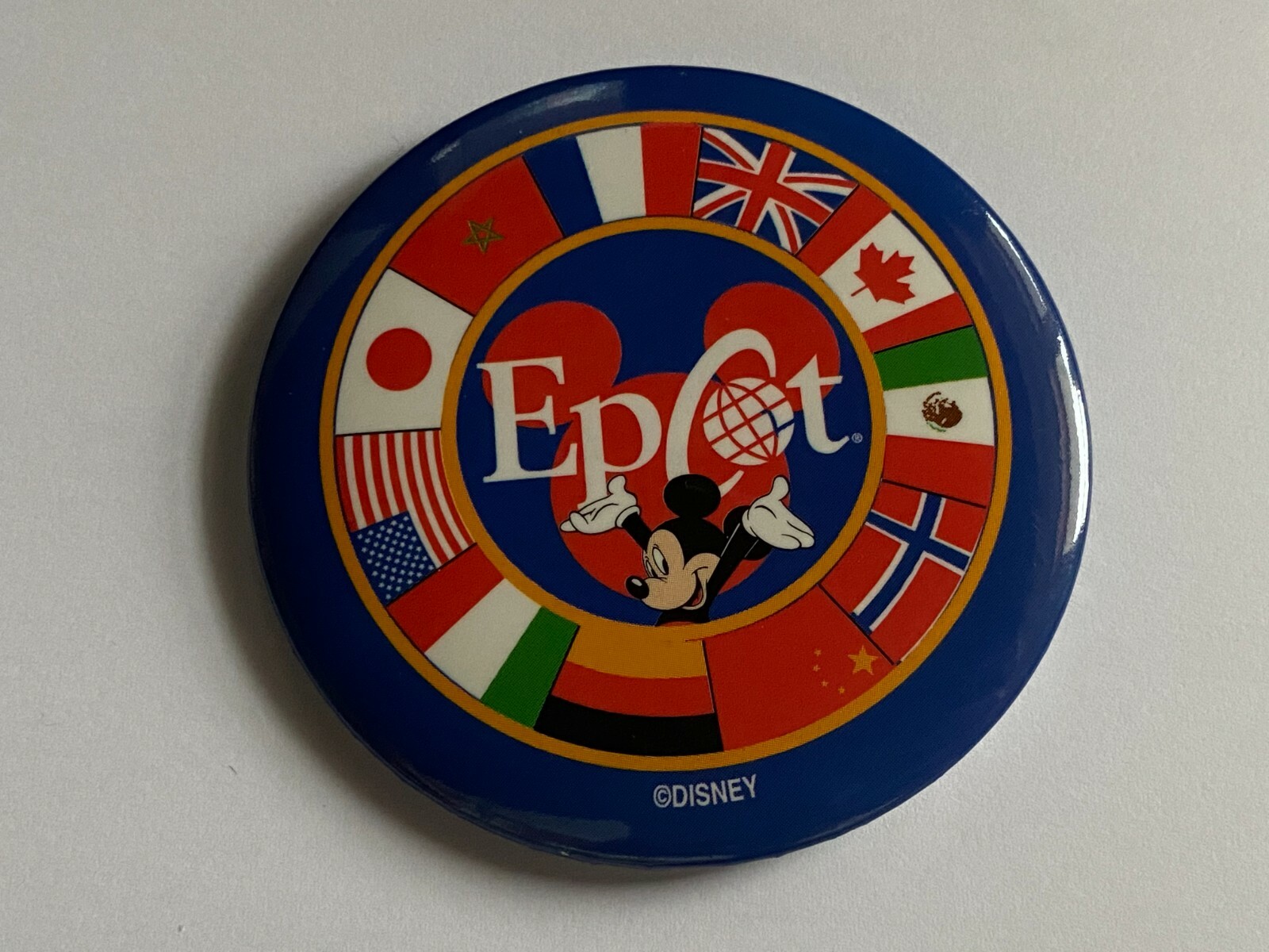 Epcot Passport Mickey with Circle of Flags Button Disney Pin 22759