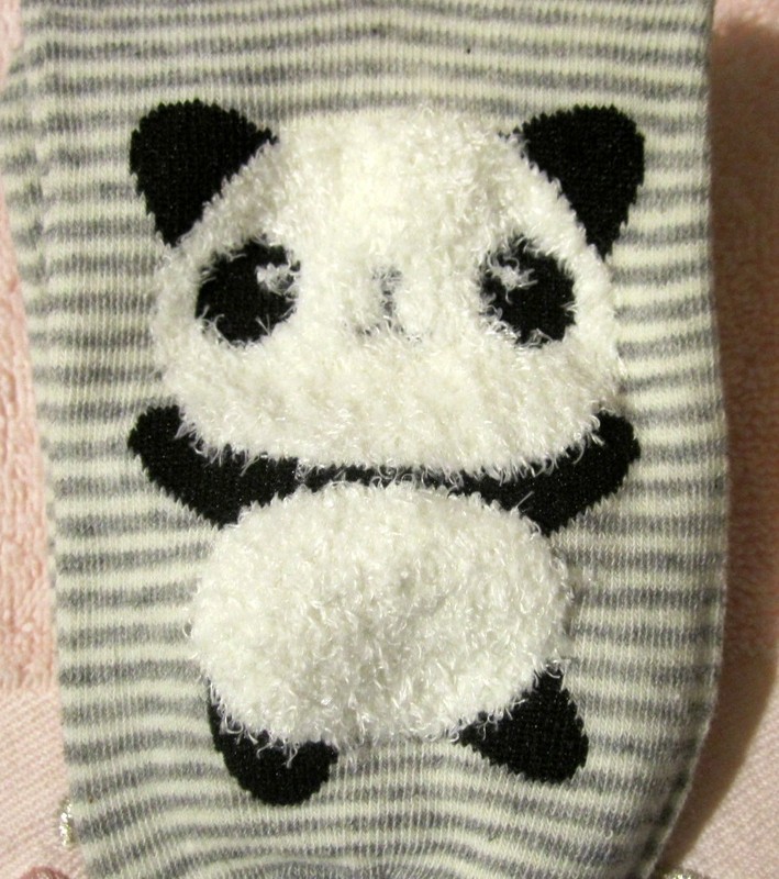 Panda Bear Socks A - Gray & White 