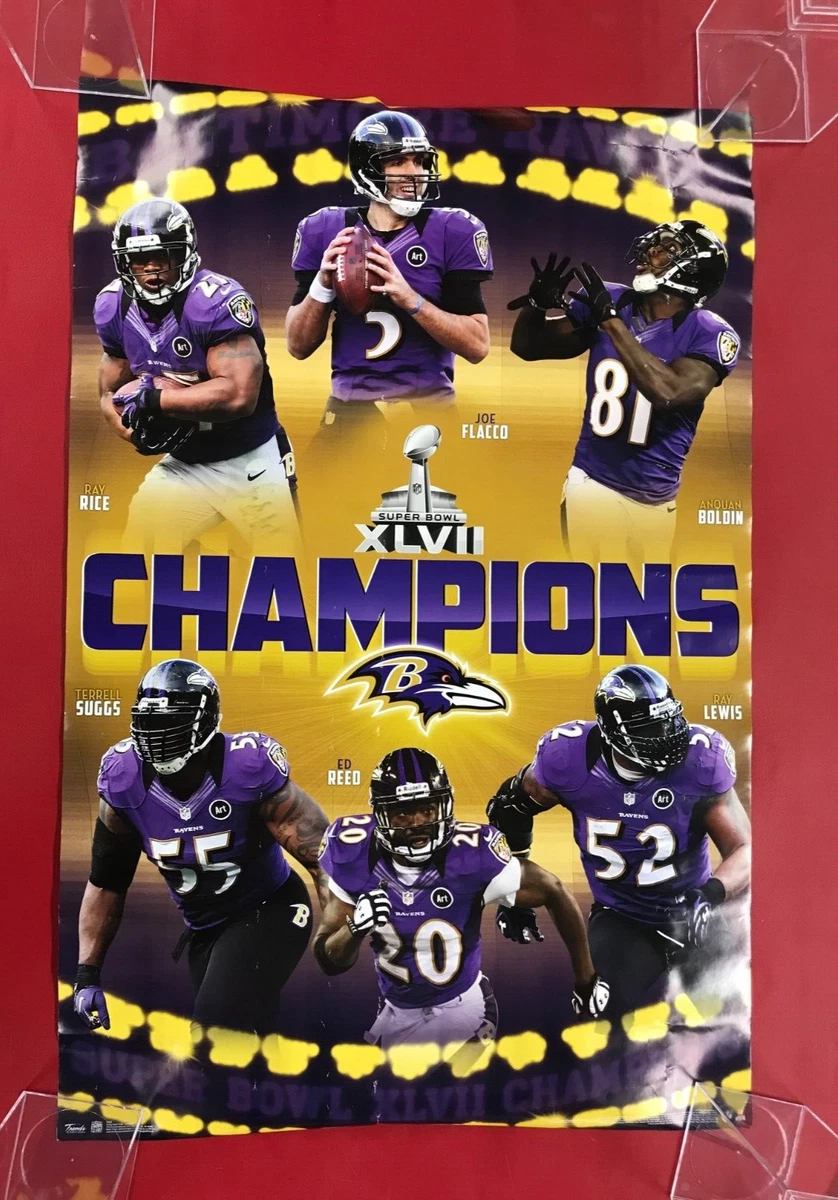 Baltimore Ravens Superbowl XLVII Champions Poster (23"x24") | eBay