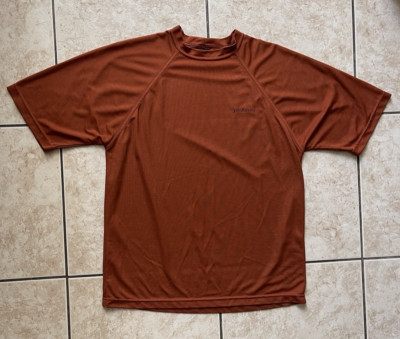 PrAna Short Sleeve Men's XL Orange Climbing T-Shirt Run Training Active Top