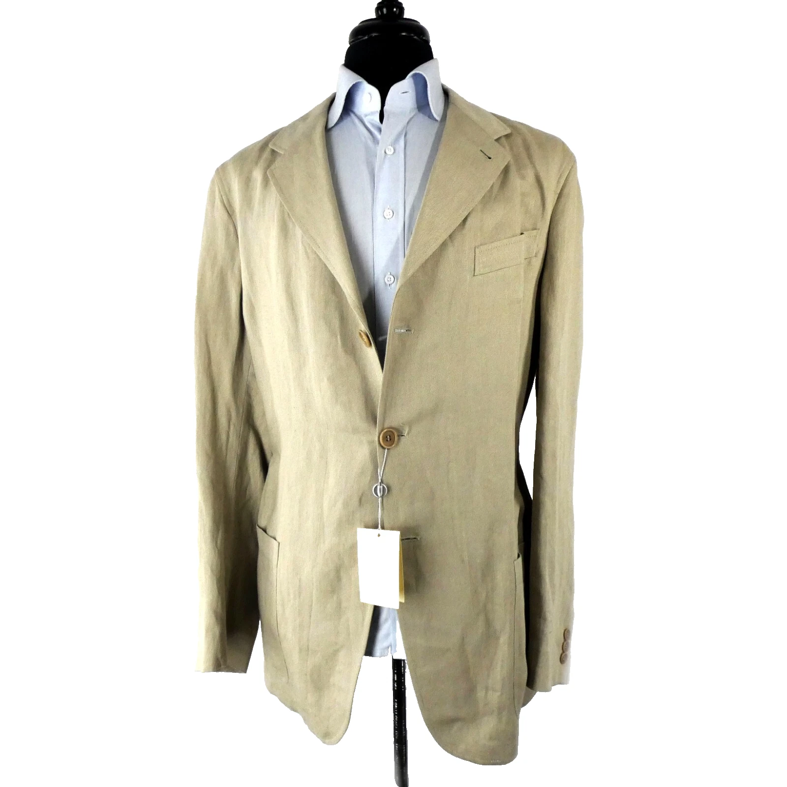 Giorgio Armani — Vtg 90s GIORGIO ARMANI Summer Sand Beige Relaxed Linen Jacket sz 44 Italy