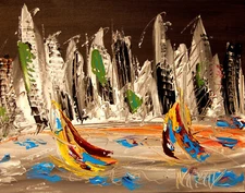 CITYSCAPE   NYC  Original Oil Painting by Artist   Studio Direct Art H9806