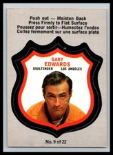 1972-73  OPC O PEE CHEE  PLAYER CRESTS # 9  GARY EDWARDS    22852