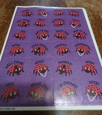 Vintage Hallmark Stickers Sheet Ladybugs and Pearls CUTE