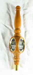 Miller Genuine Draft 3 sided Beer Tap Handle Wood Wooden - very lightly used