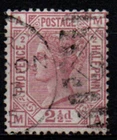 GB QV 1873-80, 2½d pl. 2 letters MA rosy mauve white paper sm. anchor sg139 used