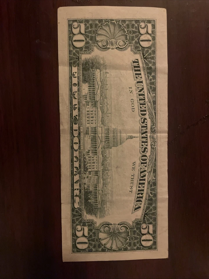 Small Head $50 bill (Fifty Dollar Bill) - Series 1993 - Image 4 of 4