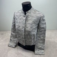 Fossil Women’s Tori Boxy Jacket Size 4 Black White Nwt Full Zip Business