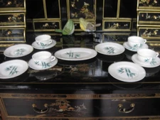 Vintage Japanese Hand Painted Porcelain Bamboo Pattern Children Toy Dinner Set