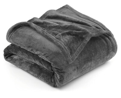 Utopia Bedding Fleece Blanket Queen Size Grey Luxury Bed Blanket  NEW