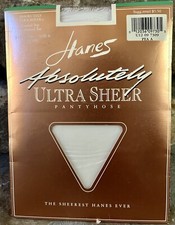 Vintage 1989 Hanes Ultra Sheer Pantyhose, Pearl Size A Small, Sandal Foot, NOS