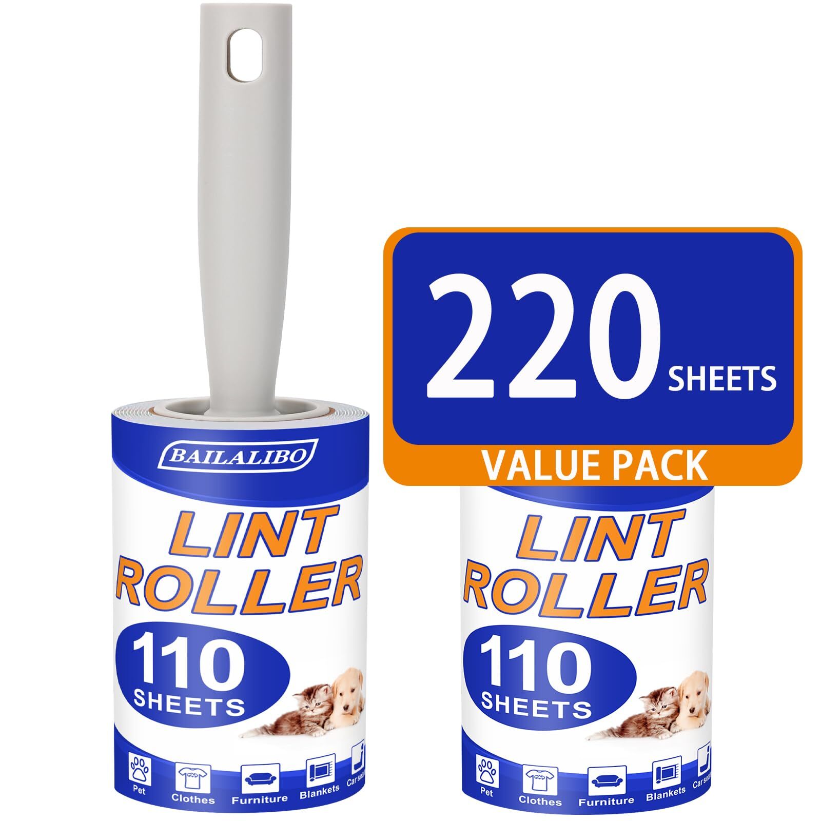 Lint Roller 220 Sheets Lint Rollers For Pet Hair Extra Sticky Lint Remover For C