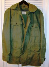 Vietnam Era: 1966 USAF/ARMY Men's Small/Long Coat Wind Resistant Sateen OG 107