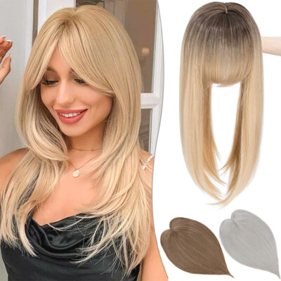REAL Toupee Topper Hair Long Clip in Full Head Hair Extensions Natural as Human