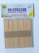 STECCHE IN LEGNO 50 PEZZI 11 x 1 cm DECOUPAGE DECORAZIONE BRICOLAGE