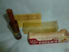  Vintage 4-1/2 Inch Wood Faulk’s Crow Call w/ Box C-50  Lot N-397