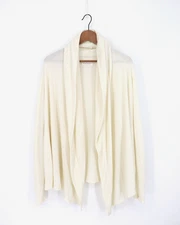 VELVET By Graham & Spencer Thermal Cardigan Top Off White S $184 A1 167