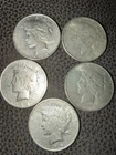 Lot of Five (5) $1 Peace Silver Dollars 3~1923 & 2~1925 See Photos