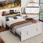 NAIZEA Twin Full Murphy Bed Cabinet Folding Bed Roll Away Beds w / 2" T Mattress