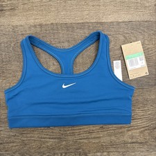 Nike Girl's Swoosh Sports Bra, Green Abyss/White, X-Large