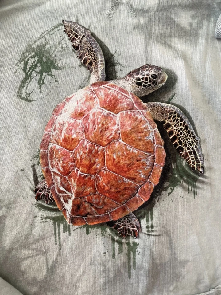 Sudadera con Capucha The Mountain Mujer Verde Tie Dye Turtle Gráfico Talla L Foto 3 de 4